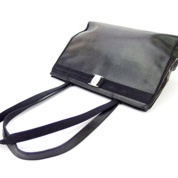 Authentic Salvatore Ferragamo Tote Bag Vala Embossed Leather - Picture 2 of 6